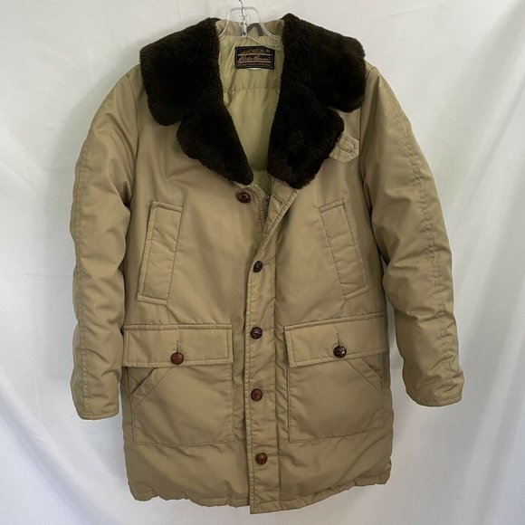 Vintage Eddie Bauer L/XL Goose Down Sherpa Coat - Picture 2 of 8